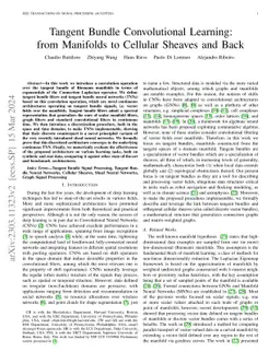 Tangent Bundle Convolutional Learning: from Manifolds to Cellular
  Sheaves and Back