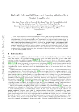 FedMAE: Federated Self-Supervised Learning with One-Block Masked
  Auto-Encoder