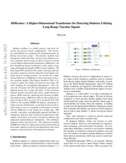 HDformer: A Higher Dimensional Transformer for Diabetes Detection
  Utilizing Long Range Vascular Signals
