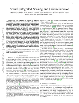Secure Integrated Sensing and Communication
