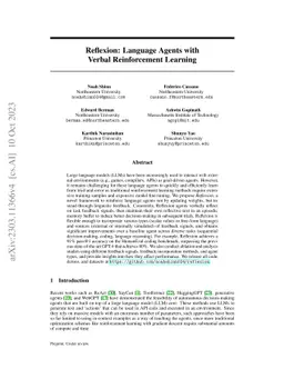 Reflexion: Language Agents with Verbal Reinforcement Learning
