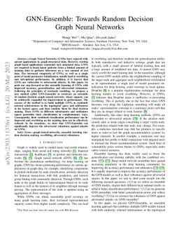 GNN-Ensemble: Towards Random Decision Graph Neural Networks
