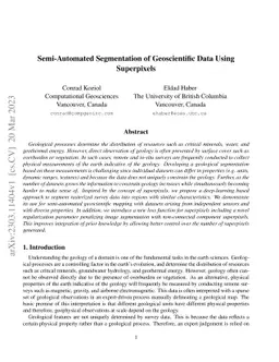 Semi-Automated Segmentation of Geoscientific Data Using Superpixels