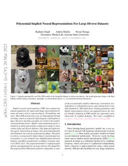 Polynomial Implicit Neural Representations For Large Diverse Datasets