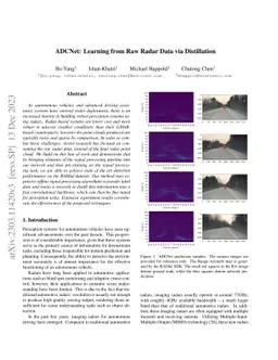 ADCNet: Learning from Raw Radar Data via Distillation