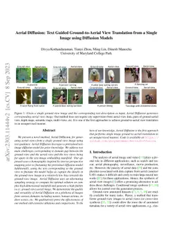 Aerial Diffusion: Text Guided Ground-to-Aerial View Translation from a
  Single Image using Diffusion Models