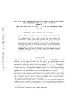 How (Implicit) Regularization of ReLU Neural Networks Characterizes the
  Learned Function -- Part II: the Multi-D Case of Two Layers with Random First
  Layer