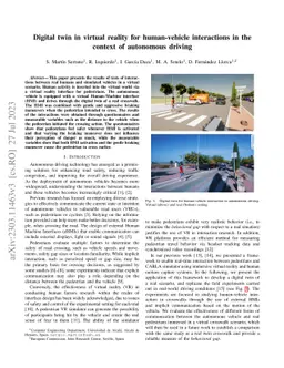 Digital twin in virtual reality for human-vehicle interactions in the
  context of autonomous driving