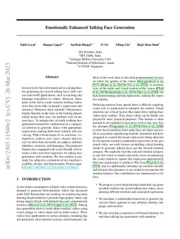 Emotionally Enhanced Talking Face Generation