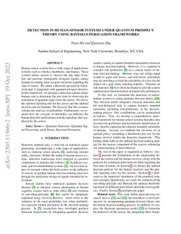 Detection in Human-sensor Systems under Quantum Prospect Theory using
  Bayesian Persuasion Frameworks