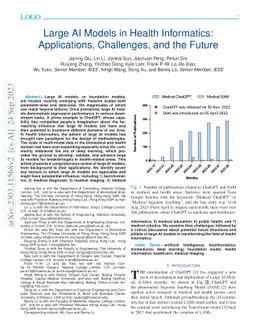 Large AI Models in Health Informatics: Applications, Challenges, and the
  Future