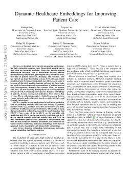 Dynamic Healthcare Embeddings for Improving Patient Care