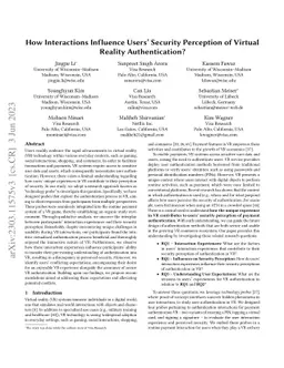 How Interactions Influence Users' Security Perception of Virtual Reality
  Authentication?