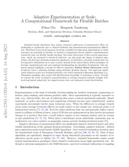 Adaptive Experimentation at Scale: A Computational Framework for
  Flexible Batches