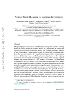 Assessor-Guided Learning for Continual Environments