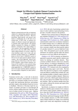 Simple Yet Effective Synthetic Dataset Construction for Unsupervised
  Opinion Summarization