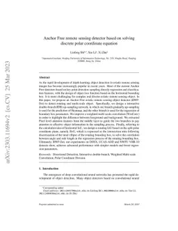 Anchor Free remote sensing detector based on solving discrete polar
  coordinate equation