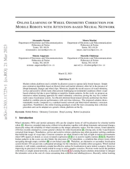 Online Learning of Wheel Odometry Correction for Mobile Robots with
  Attention-based Neural Network