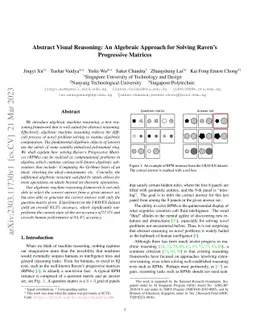 Abstract Visual Reasoning: An Algebraic Approach for Solving Raven's
  Progressive Matrices