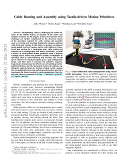 Cable Routing and Assembly using Tactile-driven Motion Primitives