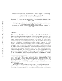 Self-Paced Neutral Expression-Disentangled Learning for Facial
  Expression Recognition
