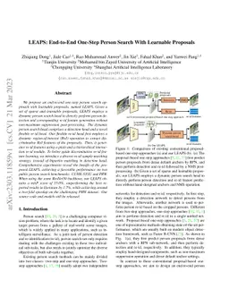 LEAPS: End-to-End One-Step Person Search With Learnable Proposals