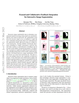 Focused and Collaborative Feedback Integration for Interactive Image
  Segmentation