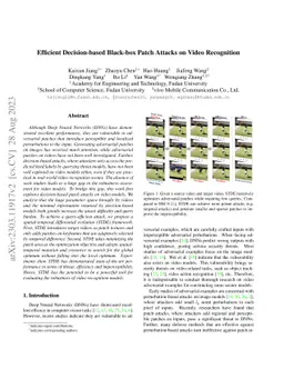 Efficient Decision-based Black-box Patch Attacks on Video Recognition