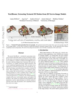 Text2Room: Extracting Textured 3D Meshes from 2D Text-to-Image Models