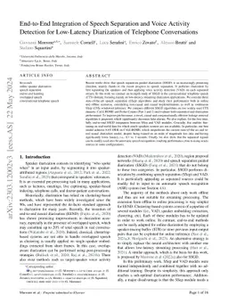 End-to-End Integration of Speech Separation and Voice Activity Detection
  for Low-Latency Diarization of Telephone Conversations