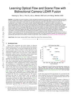 Learning Optical Flow and Scene Flow with Bidirectional Camera-LiDAR
  Fusion
