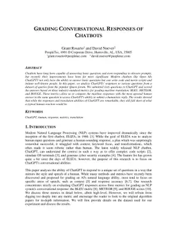Grading Conversational Responses Of Chatbots