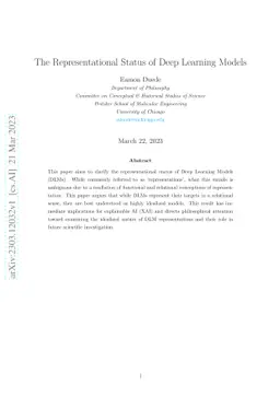 The Representational Status of Deep Learning Models