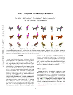 Vox-E: Text-guided Voxel Editing of 3D Objects