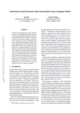 Understand Legal Documents with Contextualized Large Language Models