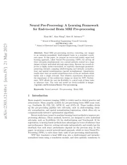Neural Pre-Processing: A Learning Framework for End-to-end Brain MRI
  Pre-processing