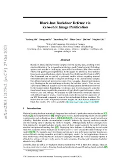 Black-box Backdoor Defense via Zero-shot Image Purification