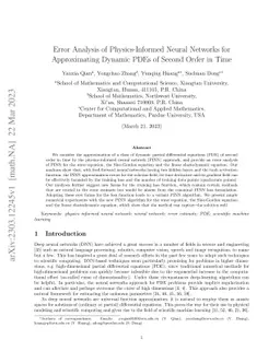 Error Analysis of Physics-Informed Neural Networks for Approximating
  Dynamic PDEs of Second Order in Time
