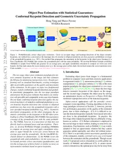 Object Pose Estimation with Statistical Guarantees: Conformal Keypoint
  Detection and Geometric Uncertainty Propagation
