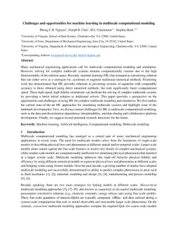 Challenges and opportunities for machine learning in multiscale
  computational modeling
