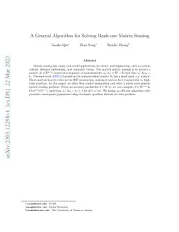 A General Algorithm for Solving Rank-one Matrix Sensing