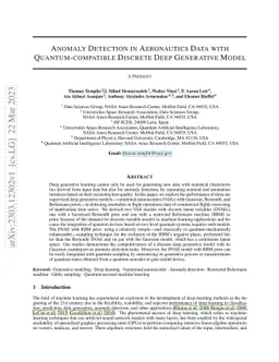 Anomaly Detection in Aeronautics Data with Quantum-compatible Discrete
  Deep Generative Model