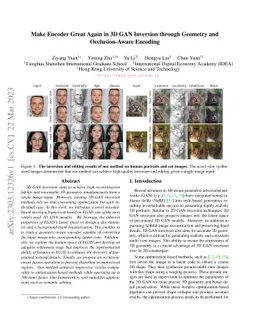 Make Encoder Great Again in 3D GAN Inversion through Geometry and
  Occlusion-Aware Encoding