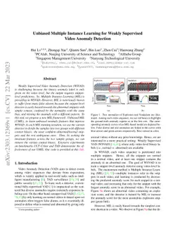 Unbiased Multiple Instance Learning for Weakly Supervised Video Anomaly
  Detection