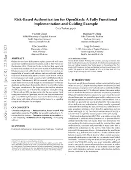 Risk-Based Authentication for OpenStack: A Fully Functional
  Implementation and Guiding Example