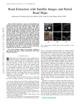 Road Extraction with Satellite Images and Partial Road Maps