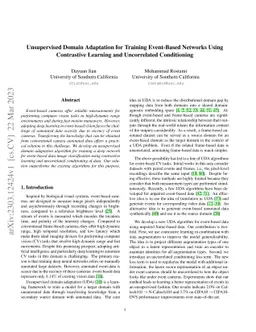 Unsupervised Domain Adaptation for Training Event-Based Networks Using
  Contrastive Learning and Uncorrelated Conditioning