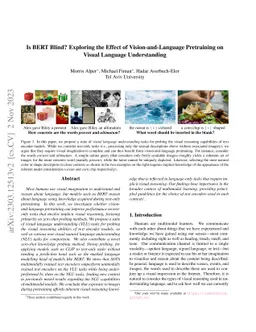 Is BERT Blind? Exploring the Effect of Vision-and-Language Pretraining
  on Visual Language Understanding