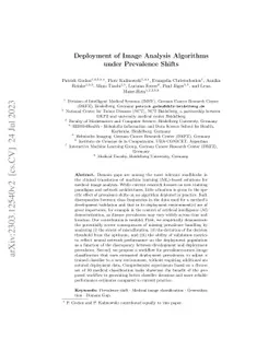 Deployment of Image Analysis Algorithms under Prevalence Shifts