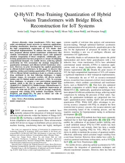 Q-HyViT: Post-Training Quantization of Hybrid Vision Transformers with
  Bridge Block Reconstruction for IoT Systems